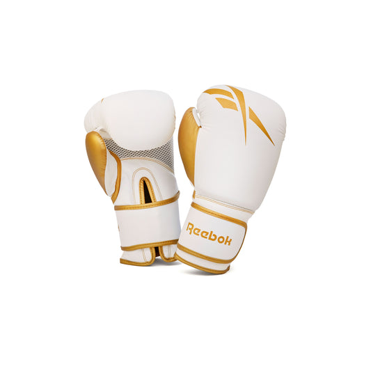 guantes de box reebok dorado blanco